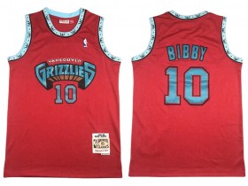 M&N Vancouver Grizzlies #10 Mike Bibby Red 1998/99 Hardwood Classics Jersey