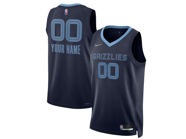 Custom Memphis Grizzlies Navy Icon Edition Edition Jersey