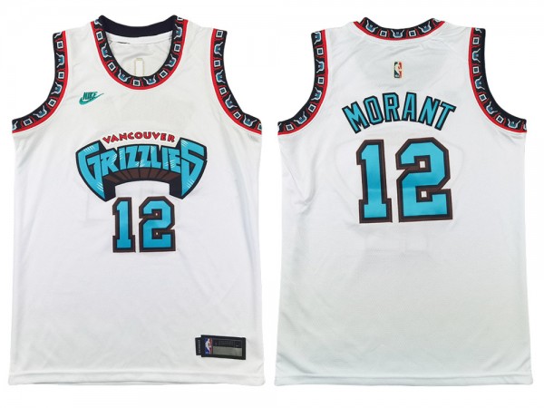 Memphis Grizzlies #12 Ja Morant White 2024/25 Classic Edition Swingman Jersey Memphis Grizzlies #12 Ja Morant White 2024/25 Classic Edition Swingman Jersey