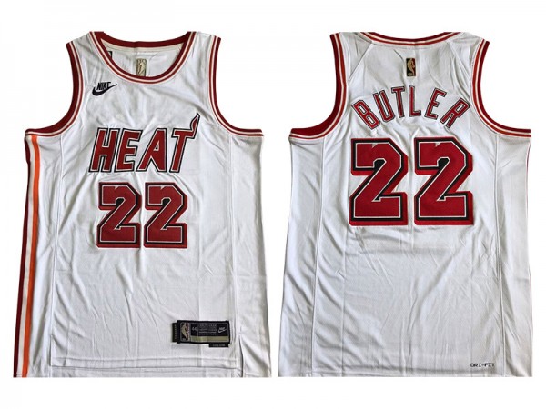 Miami Heat #22 Jimmy Butler 2022/23 White Classic Edition Embroider Jersey