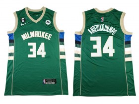 Milwaukee Bucks #34 Giannis Antetokounmpo Green Swingman Jersey