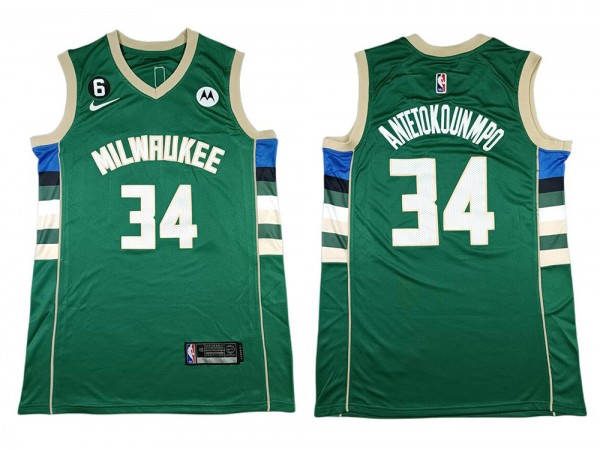 Milwaukee Bucks #34 Giannis Antetokounmpo Green Swingman Jersey