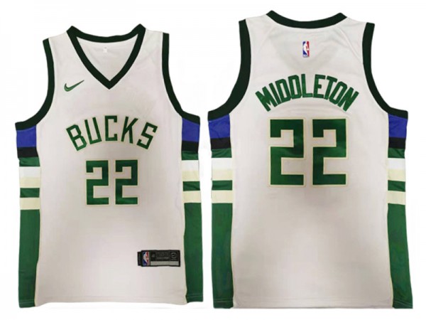 Milwaukee Bucks #22 Khris Middleton White Swingman Jersey