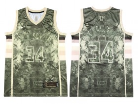 Milwaukee Bucks #34 Giannis Antetokounmpo Camo Select Series Jersey