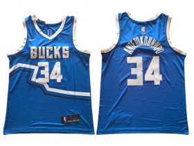 Milwaukee Bucks #34 Giannis Antetokounmpo 2024/25 Blue City Edition Swingman Jersey