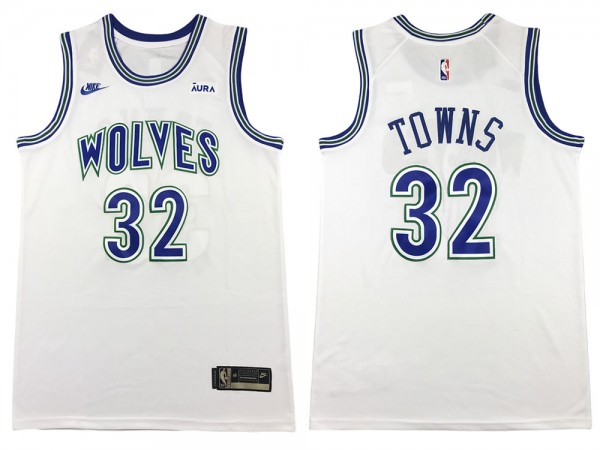 Minnesota Timberwolves #32 Karl-Anthony Towns White Classic Edition Swingman Jersey