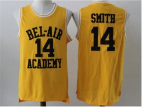 The Fresh Prince of Bel-Air Bel-Air Academy #14 Will Smith Yellow Movie Basketball Jersey