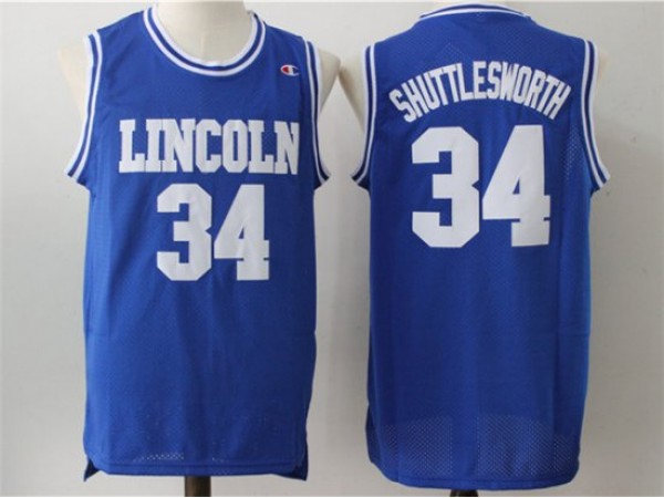 He Got Game Lincoln High School #34 Jesus Shuttlesworth Blue Movie Basketball Jersey