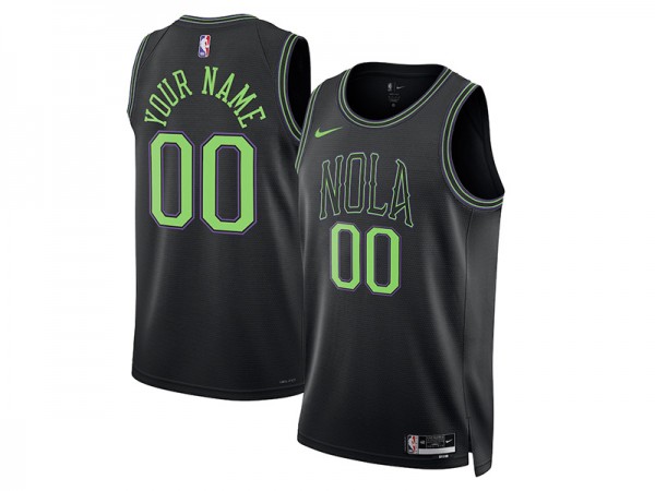 Custom New Orleans Pelicans Black 2023/24 City Edition Swingman Jersey