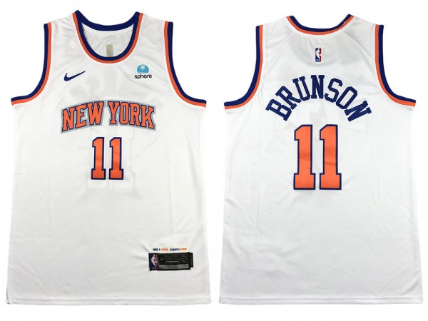 New York Knicks #11 Jalen Brunson White Swingman Jersey