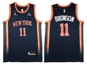 New York Knicks #11 Jalen Brunson Navy 2022/23 Statement Edition Swingman Jersey