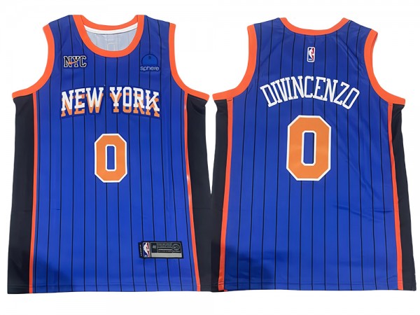 New York Knicks #0 Donte DiVincenzo Blue 2023/24 City Edition Swingman Jersey