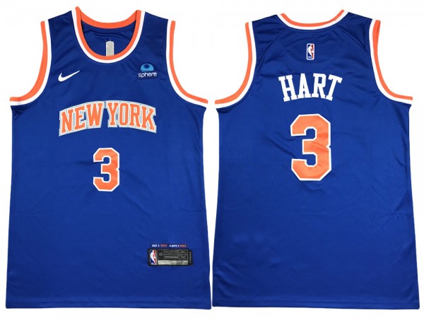 New York Knicks #3 Josh Hart Blue Swingman Jersey