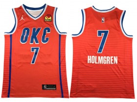 Oklahoma City Thunder #7 Chet Holmgren Orange Swingman Jersey