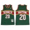 M&N Seattle SuperSonics #20 Gary Payton Green/Red Stripe 1995-96 Hardwood Classics Jersey