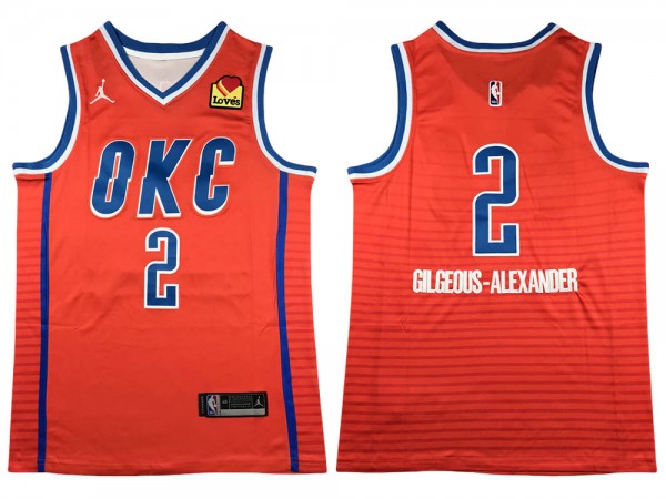 Oklahoma City Thunder #2 Shai Gilgeous-Alexander Orange Swingman Jersey