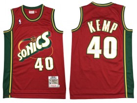 M&N Seattle SuperSonics #40 Shawn Kemp Red 1997-98 Hardwood Classics Jersey