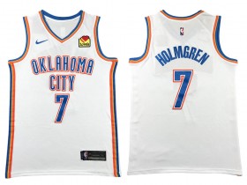 Oklahoma City Thunder #7 Chet Holmgren White Swingman Jersey