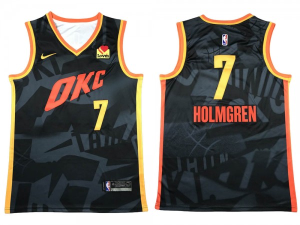 Oklahoma City Thunder #7 Chet Holmgren Navy 2023/24 City Edition Swingman Jersey