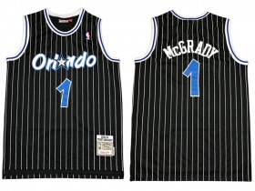 M&N Orlando Magic #1 Tracy McGrady Black 2003/04 Hardwood Classics Jersey