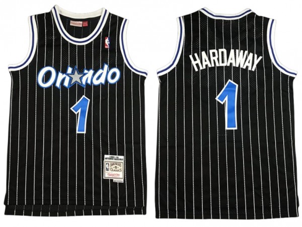 M&N Orlando Magic #1 Anfernee Hardaway Black 1993/94 Hardwood Classics Jersey