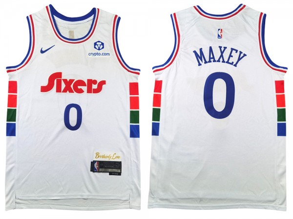 Philadelphia 76ers #0 Tyrese Maxey White 2024/25 City Edition Swingman Jersey Philadelphia 76ers #0 Tyrese Maxey White 2024/25 City Edition Swingman Jersey