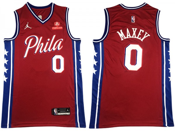 Philadelphia 76ers #0 Tyrese Maxey Red Swingman Jersey