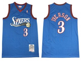 M&N Philadelphia 76ers #3 Allen Iverson Blue1990-00 Hardwood Classics Jersey