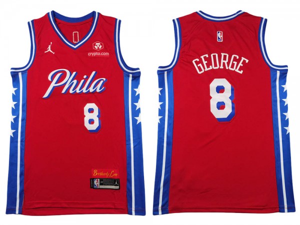 Philadelphia 76ers #8 Paul George Red Swingman Jersey