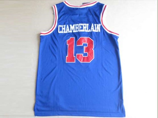 Philadelphia 76ers #13 Wilt Chamberlain Blue Throwback Jersey