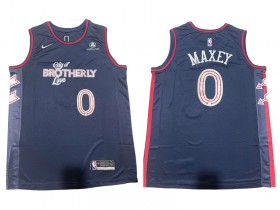 Philadelphia 76ers #0 Tyrese Maxey Navy 2023/24 City Edition Swingman Jersey