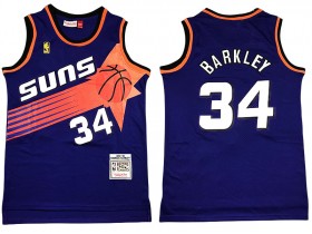 M&N Phoenix Suns #34 Charles Barkley Purple Hardwood Classic Jersey