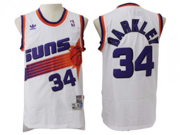 Phoenix Suns #34 Charles Barkley White Hardwood Classic Jersey