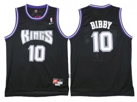 Sacramento Kings #10 Mike Bibby Black Throwback Jersey