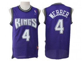 Sacramento Kings #4 Chris Webber Purple Throwback Jersey