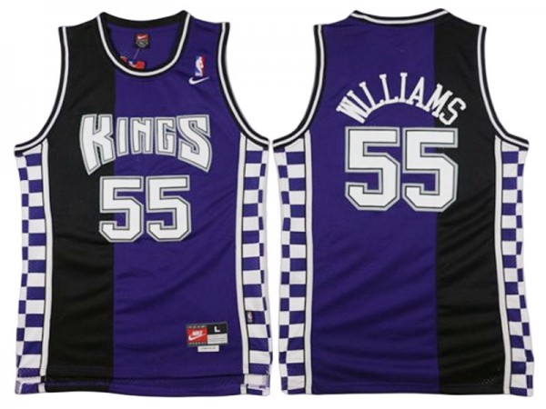 Sacramento Kings #55 Jason Williams Black/Purple Throwback Jersey