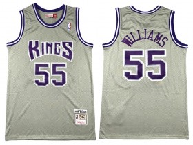 M&N Sacramento Kings #55 Jason Williams Gray Hardwood Classic Jersey