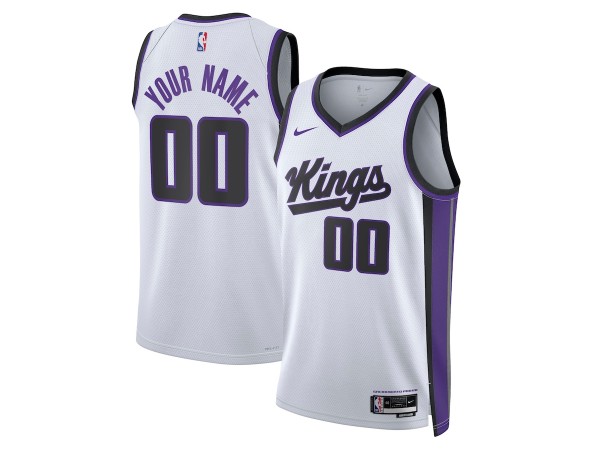 Custom Sacramento Kings White Association Edition Swingman Jersey