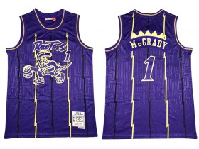 M&N Toronto Raptors #1 Tracy McGrady Purple Golden 1998/99 Hardwood Classics Jersey