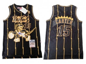 M&N Toronto Raptors #15 Vince Carter Black Golden 1998/99 Hardwood Classics Jersey