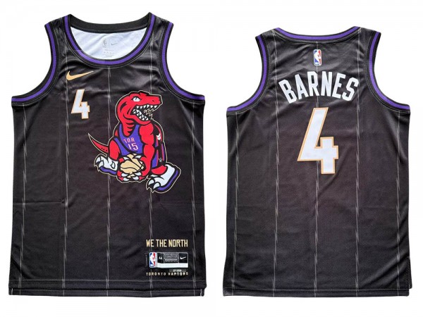 Toronto Raptors #4 Scottie Barnes Black 2024/25 City Edition Swingman Jersey