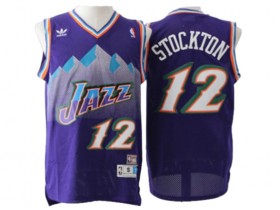 Utah Jazz #12 John Stockton Purple Hardwood Classic Jersey