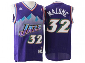 Utah Jazz #32 Karl Malone Purple Hardwood Classic Jersey