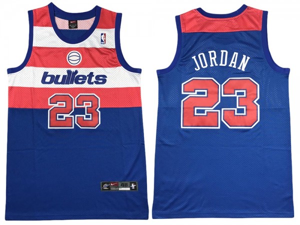 Washington Bullets #23 Michael Jordan Blue Throwback Jersey