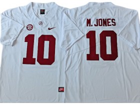 Alabama Crimson Tide #10 Mac Jones White Football Jersey