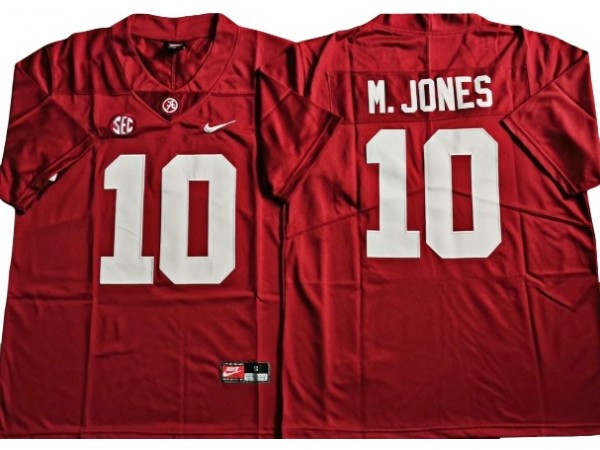 Alabama Crimson Tide #10 Mac Jones Red Football Jersey