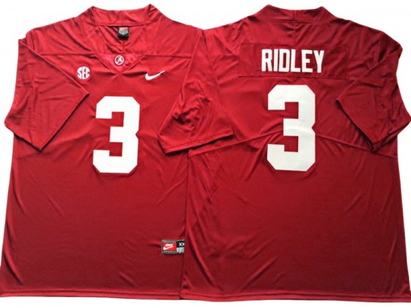 Alabama Crimson Tide #3 Calvin Ridley Red Football Jersey