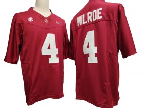 Alabama Crimson Tide #4 Jalen Milroe Red Vapor F.U.S.E. Limited Jersey