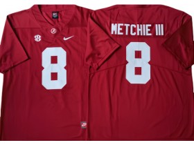 Alabama Crimson Tide #8 JOHN METCHIE III Red Football Jersey