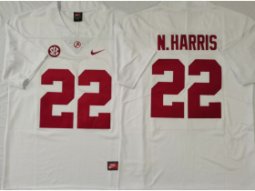 NCAA Alabama Crimson Tide #22 Najee Harris White College Football Jersey